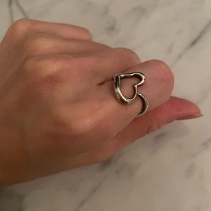Tiffany & Co. Elsa Peretti Open Heart Ring Size 4.5